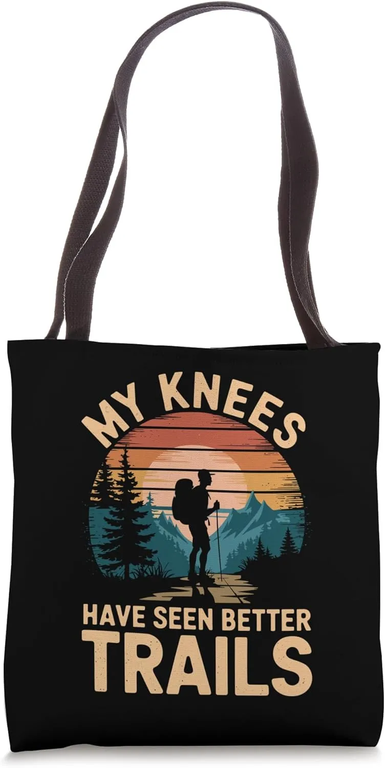 Outdoor Hike Lover Trekking, Hiker Mountain and Hiking Tote Bag