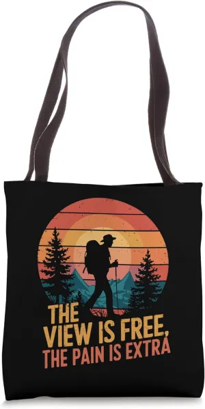 Outdoor Hike Lover Trekking, Mountain Hiker and Hiking Tote Bag