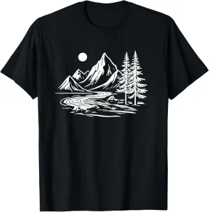 Outdoor Hiking in the Mountains At Night Exploring Nature T-Shirt