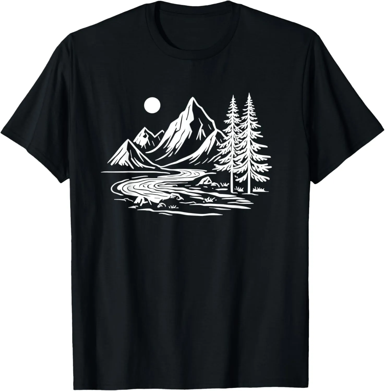 Outdoor Hiking in the Mountains At Night Exploring Nature T-Shirt