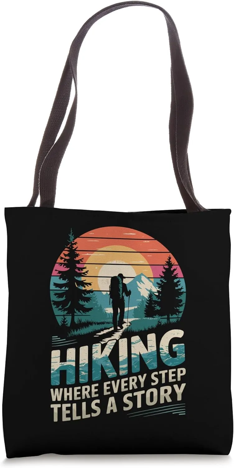 Outdoor Hiking Lover Hike Trekking and Mountain Hiker Tote Bag