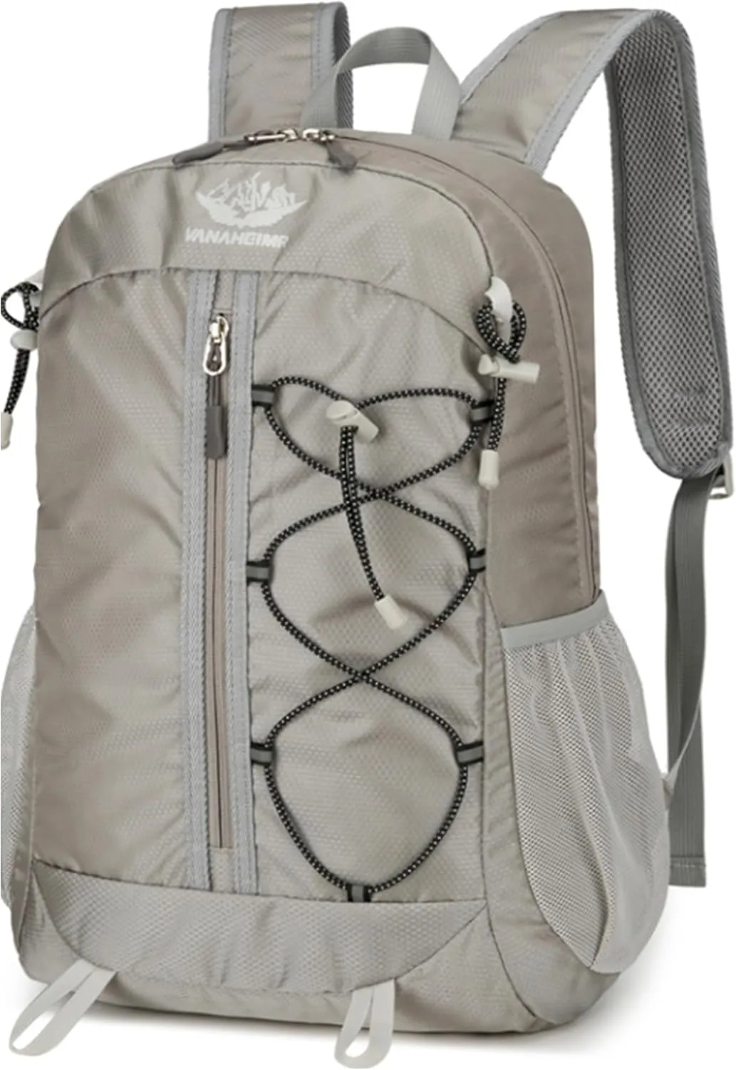 Outdoor Shoulder Bag, Oxford Cloth Mountaineering Riding Backpack, Ultralight Multifunctional Casual Collapsible Shoulder Bag (grizzly)