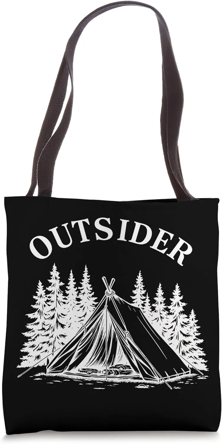 Outsider Retro Camping Adventure Hiking Outdoor Explorer Tote Bag