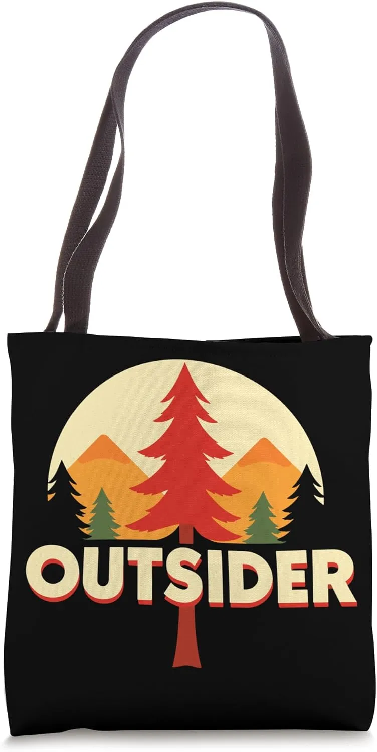 Outsider Retro Camping Adventure Hiking Outdoor Explorer Tote Bag