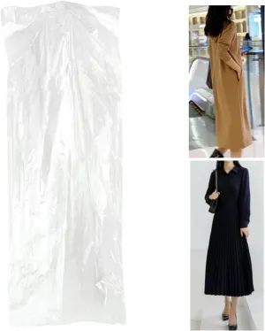 Pack of 100 Garment Bag, Transparent Suit Bag,Clothing Dust Cover, Gown and Dress Dustproof Waterproof Storage Bag 60 × 130 cm