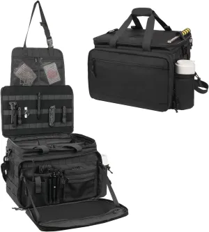 Patrol Bag Law Enforcement, Police Gear Car Front Seat Vehicle Organizer Bags with MOLLE System (Black)
