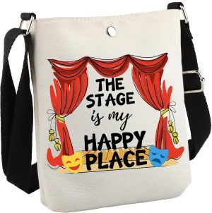 Performer Gift Musical Play Performer Gift Musical Lovers Gift The Stage is My Happy Place Crossbody Bag Gift for Musician (Stage Happy Place CB)