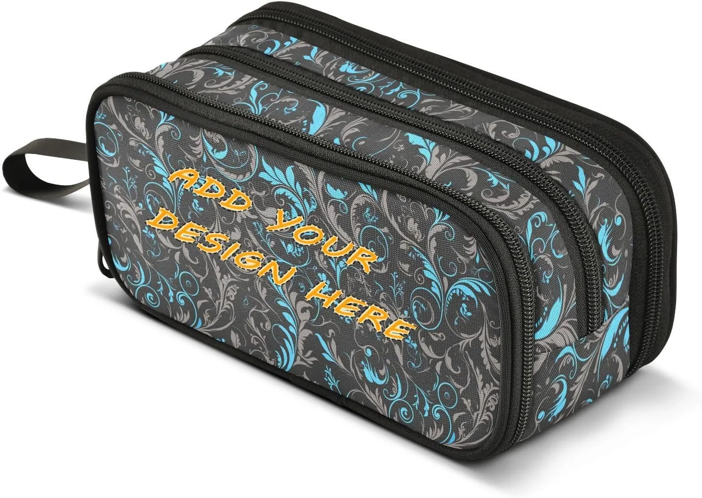 personalized Nylon Teen Pencil Bag Turquosie Black Turquosie Large Capacity Large Pencil Case Stationery Organizer for College Boys