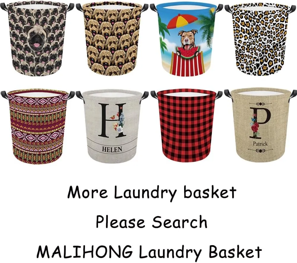 Personalized Sunflower Laundry Basket Pembroke Welsh Corgi Dog Bathroom Cloth Bag Custom Dog Name Storage Basket.
