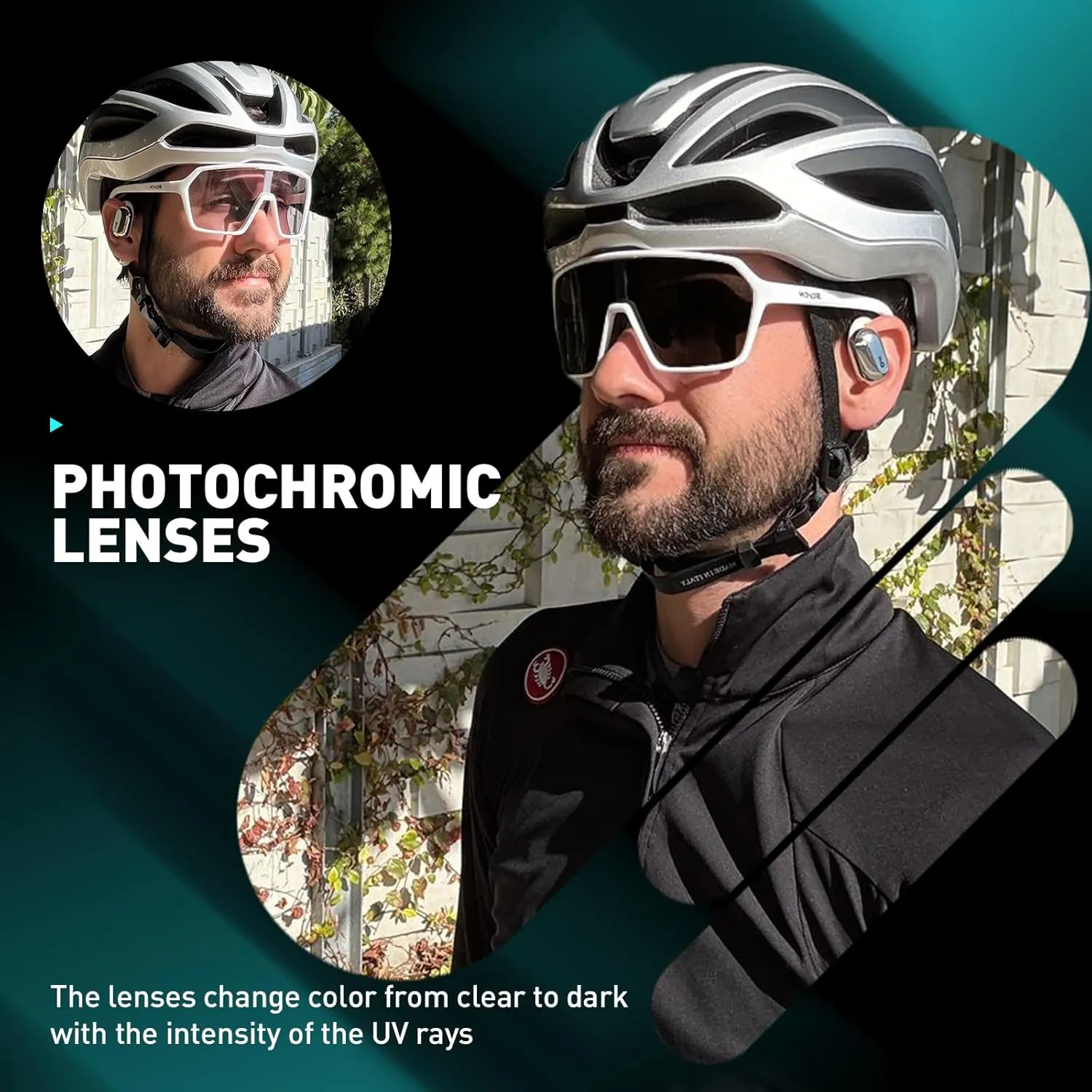 Photochromic Cycling Glasses Sport Sunglasses Clear MTB Men Women BMX Running Driving