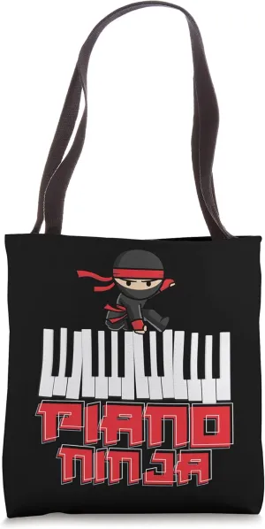 Piano Ninja Pianist Keyboard Player Musician Funny Piano Tote Bag