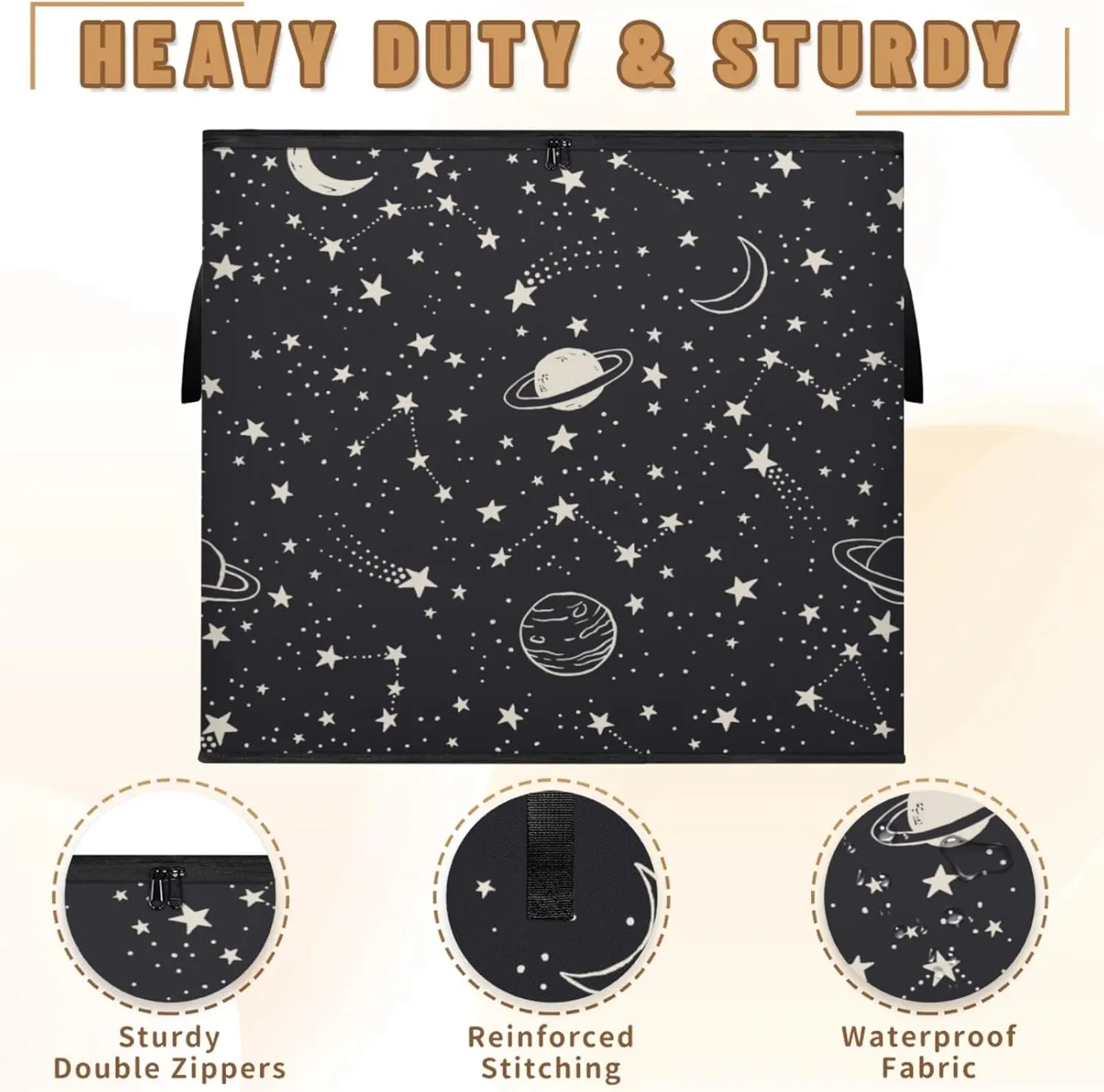 Planets Comets Stars Extra Large Storage Bags 214L Foldable Clothes Storage Containers Closet Organizers Storage Bins with Handles for Clothing Blanket Bedding Comforter
