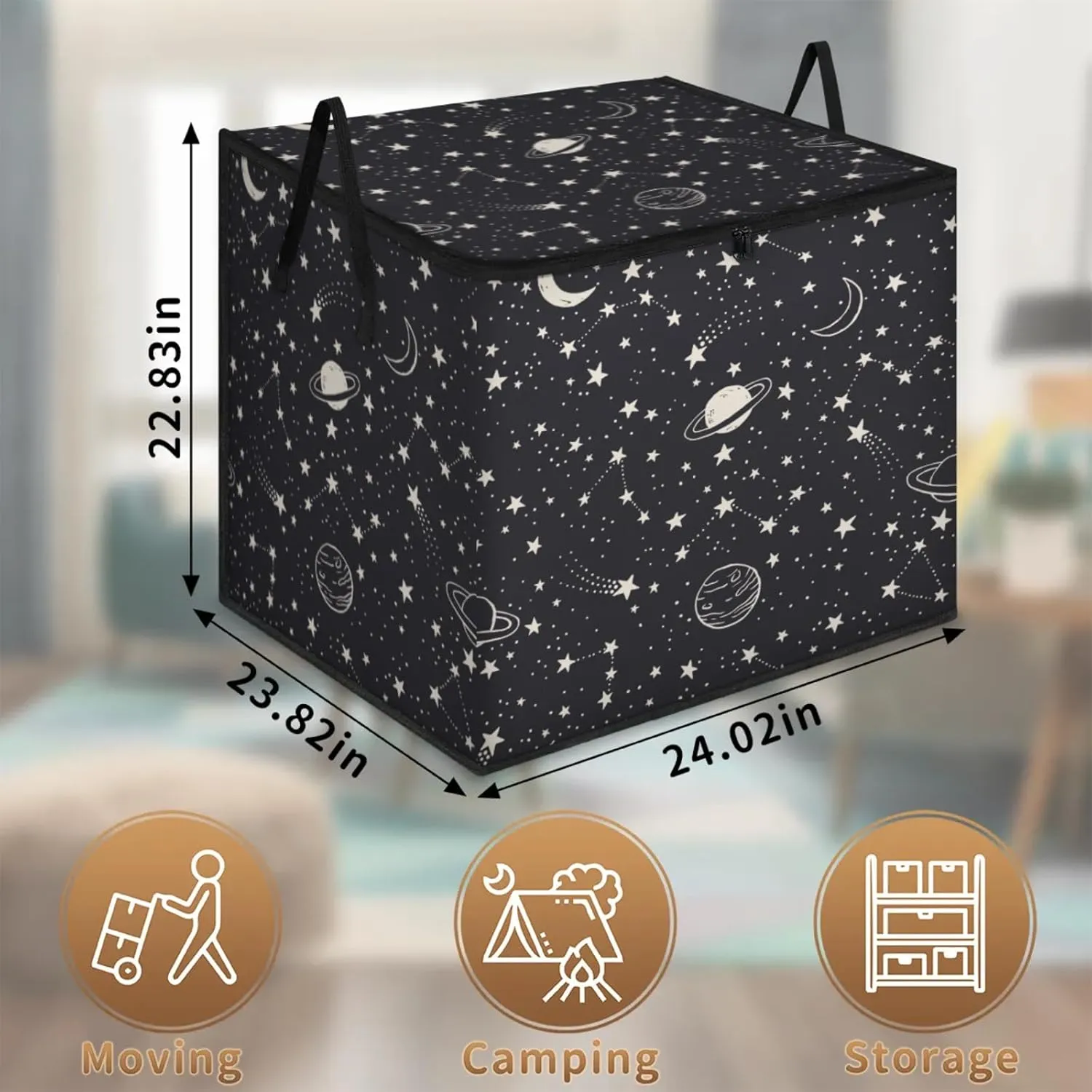 Planets Comets Stars Extra Large Storage Bags 214L Foldable Clothes Storage Containers Closet Organizers Storage Bins with Handles for Clothing Blanket Bedding Comforter