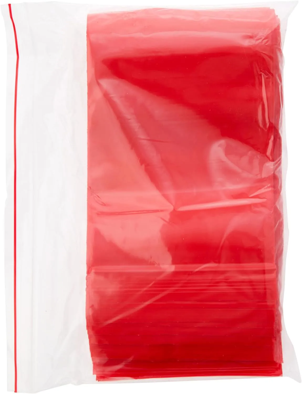 Plymor 4" x 6" (Pack of 200), Red 2 Mil Zipper Reclosable Plastic Bags