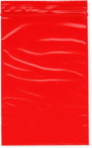 Plymor 4" x 6" (Pack of 200), Red 2 Mil Zipper Reclosable Plastic Bags
