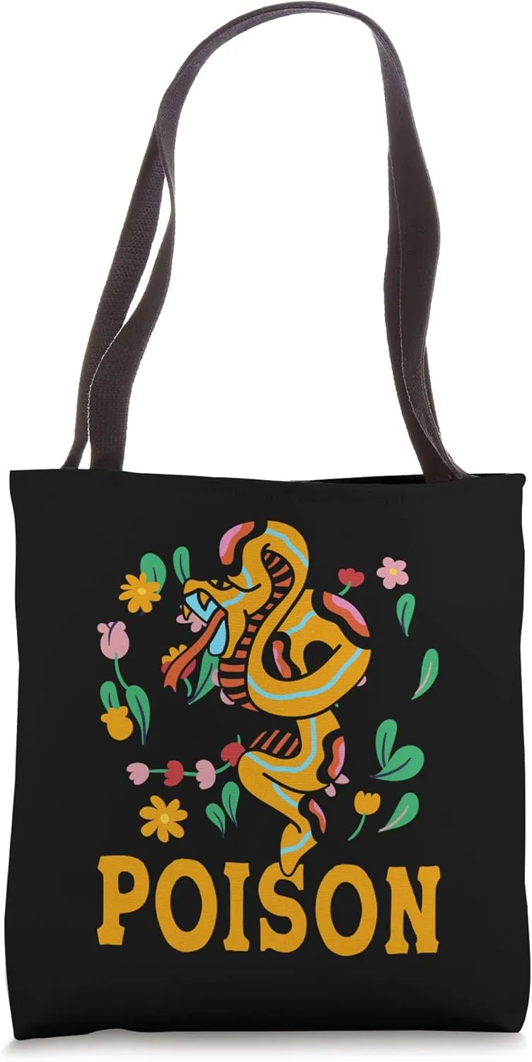 Poison Cobra Snake Poisonous Serpents Lover Snake Handler Tote Bag