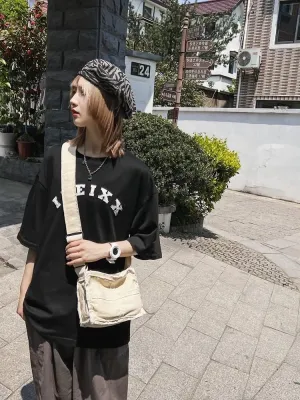 Pooyikoi Women Little Canvas Shoulder Bag Female Thick Cloth Small Messenger Bag Retro Vintage Crossbody Tote Bag