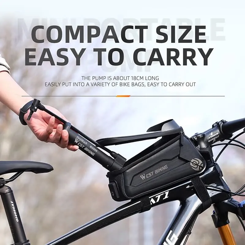 Portable High-Efficiency Bike Pump, Multi-Valve Inflator