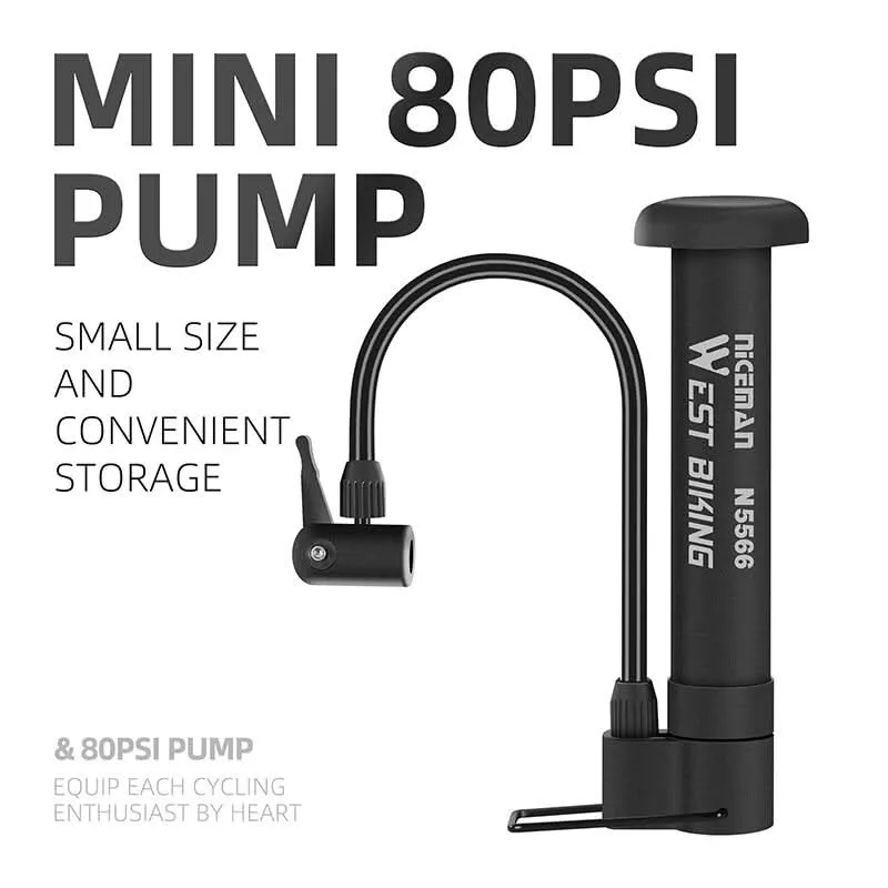 Portable High-Efficiency Bike Pump, Multi-Valve Inflator