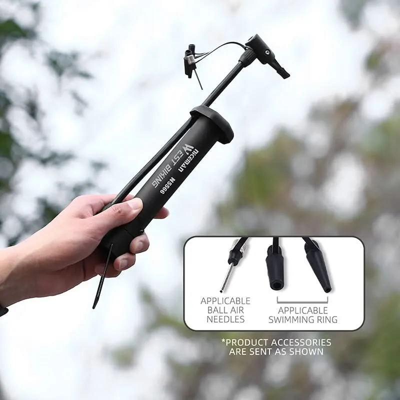 Portable High-Efficiency Bike Pump, Multi-Valve Inflator