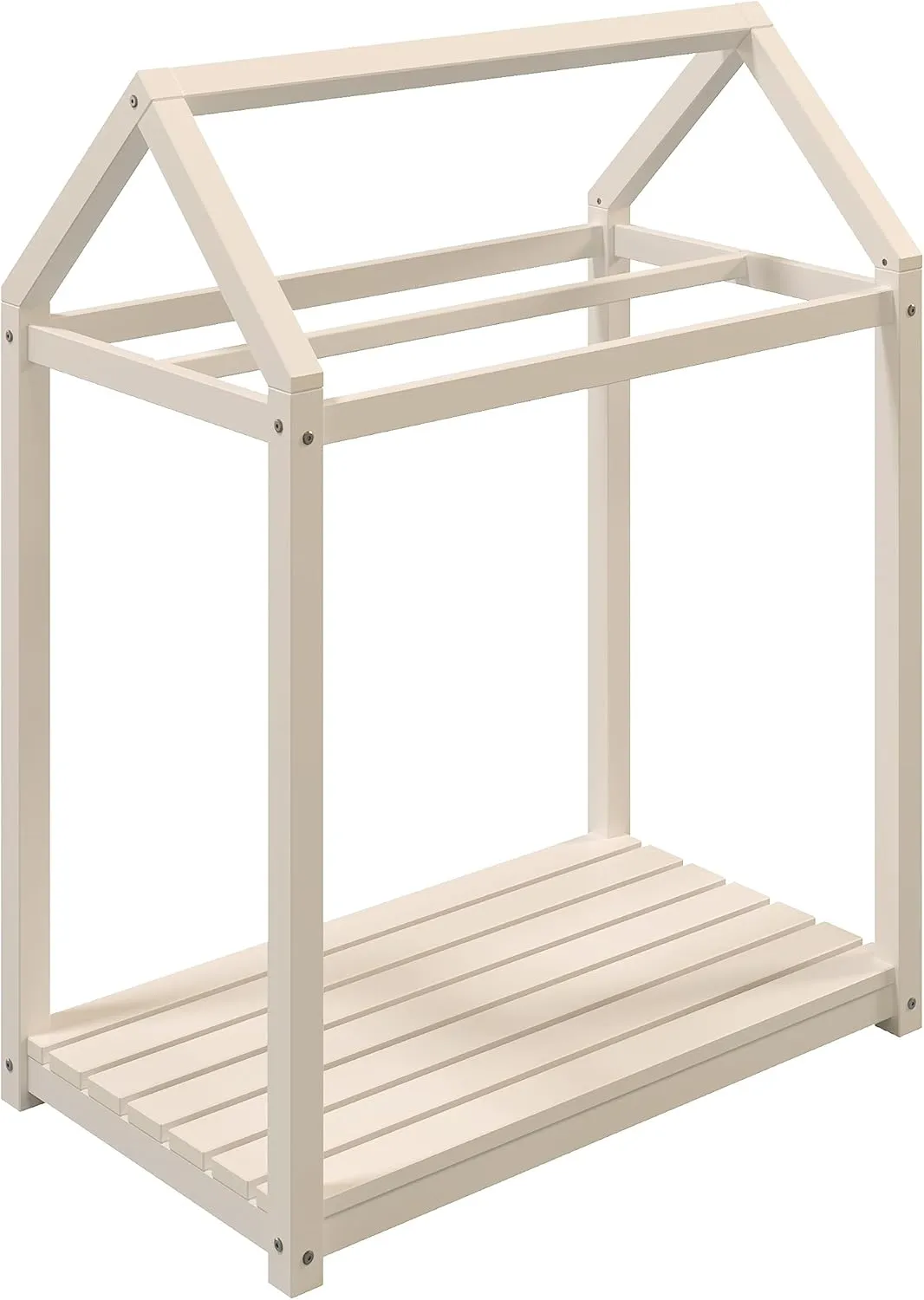 Powell Cream Maven Wooden A-Frame House Shaped Clothing Rack for Kids