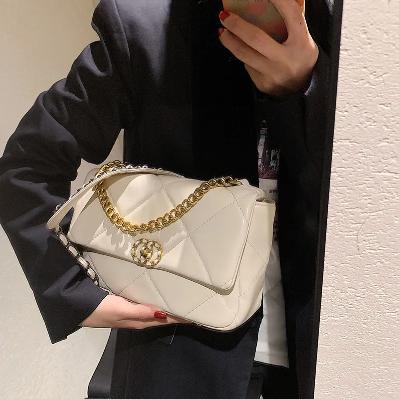 Pretty Popular Simplicity Rhombus Embroidery Line Crossbody Bags