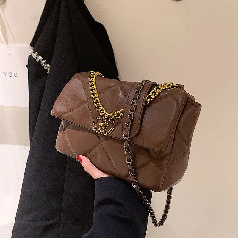 Pretty Popular Simplicity Rhombus Embroidery Line Crossbody Bags