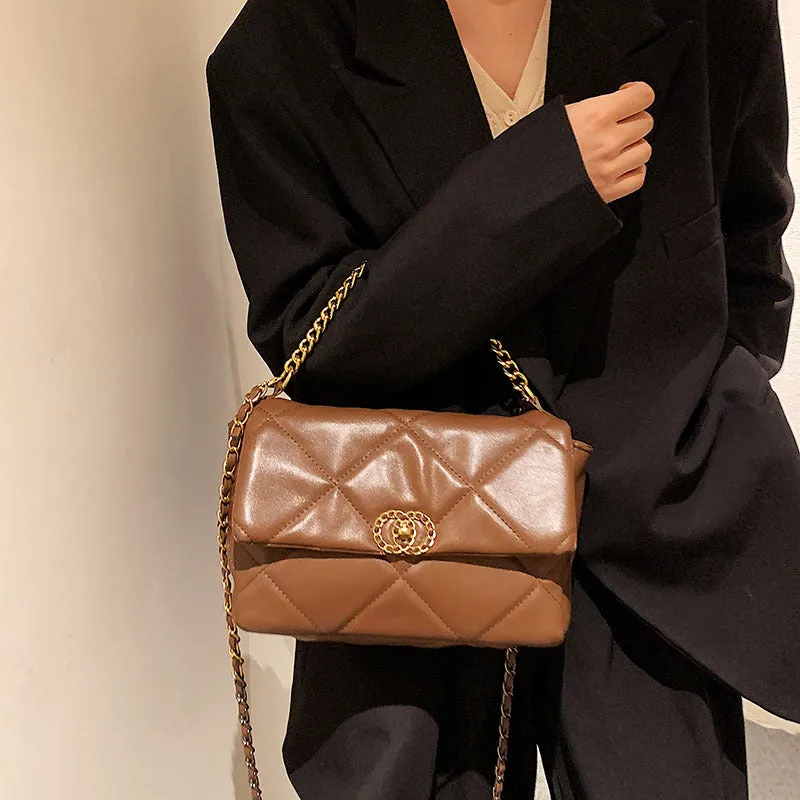 Pretty Popular Simplicity Rhombus Embroidery Line Crossbody Bags