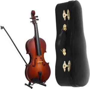 PRETYZOOM 1set Mini Violin Model Kit Creative Toy for Boys and Girls Dark Decor Photo Props Lifelike Design for Birthdays Music