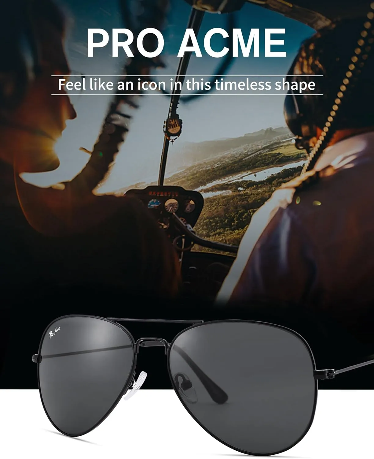 Pro Acme Classic Aviator Sunglasses for Women & Men Metal Frame UV400 Driver Sunglasses