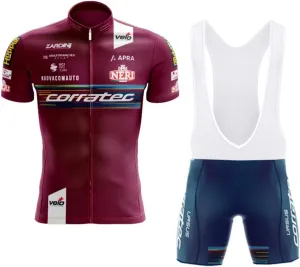 Pro Team CORRATEC Purple Cycling Jersey Set,Summer Cycle Shirt MTB Bike Clothing Bib Short Kits 9D Gel Pad