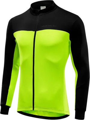 Przewalski Men's Cycling Jersey Winter Thermal Long Sleeve Fleece Cycling Jacket with 3 Rear Pockets