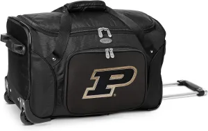 Purdue University Boilermakers Lightweight 22-inch Wheeled Duffel Bag with Telescopic Handle - Perfect Overnight Bag for Travel, Weekend Getaways, Airports, Gym, and Commuting