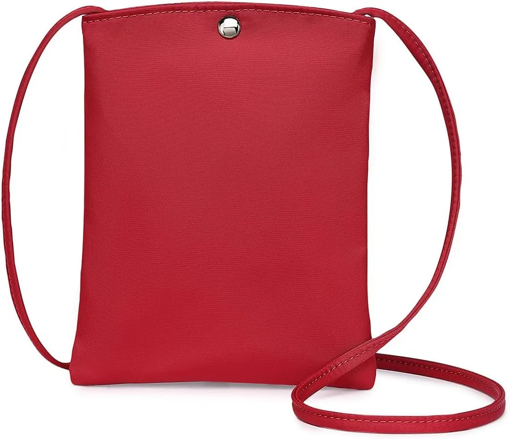 Pure Nylon Mobile Phone Bag Mini Cloth Bag ins Style Japanese Simple and Versatile Messenger Small Square Bag
