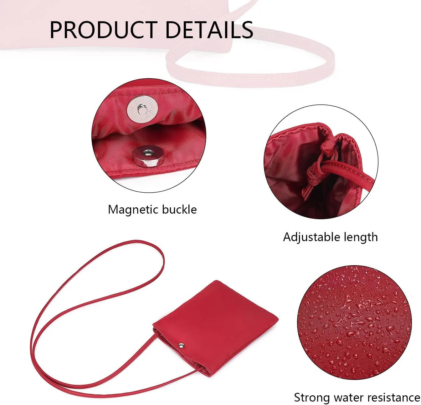 Pure Nylon Mobile Phone Bag Mini Cloth Bag ins Style Japanese Simple and Versatile Messenger Small Square Bag