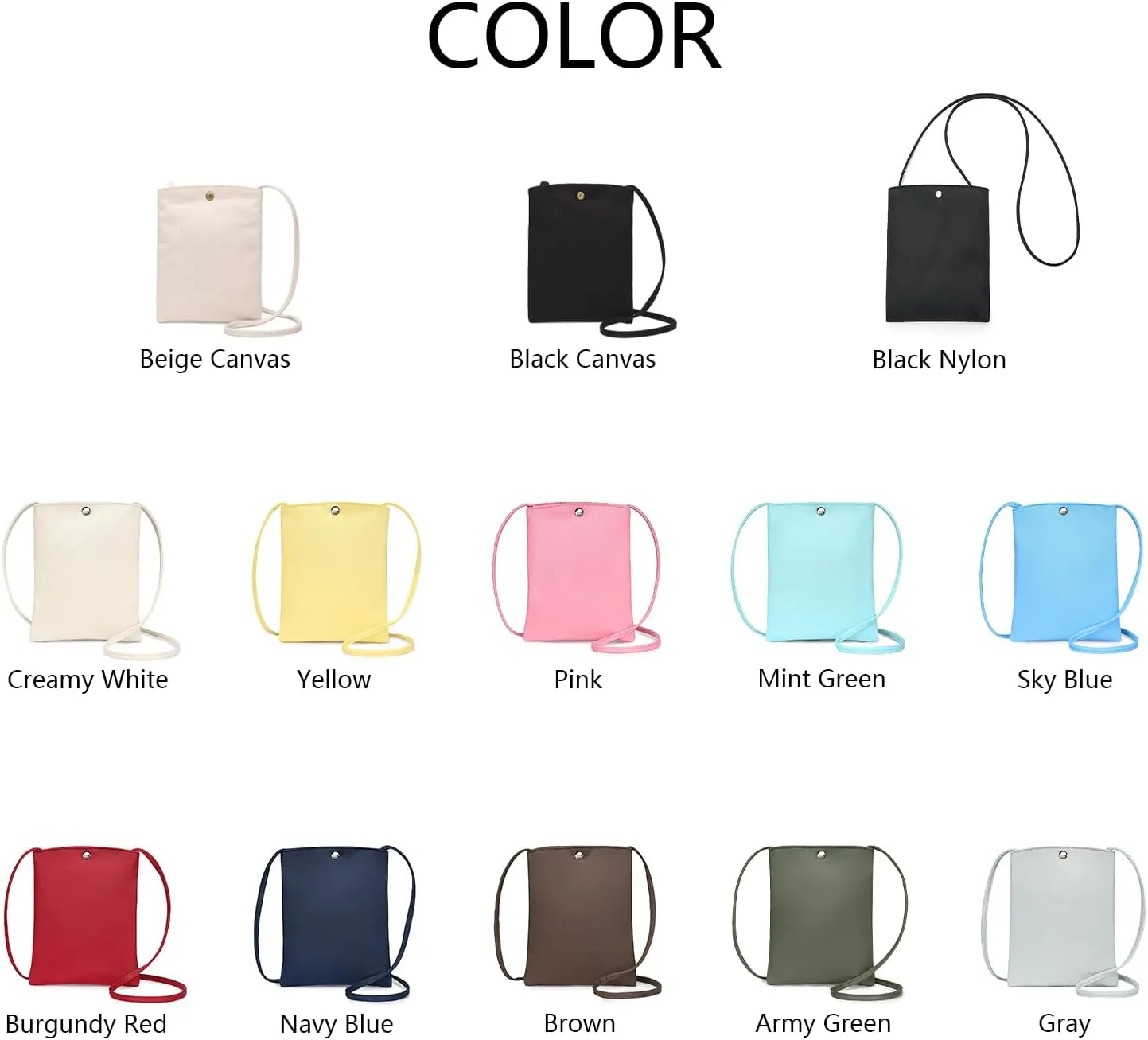 Pure Nylon Mobile Phone Bag Mini Cloth Bag ins Style Japanese Simple and Versatile Messenger Small Square Bag