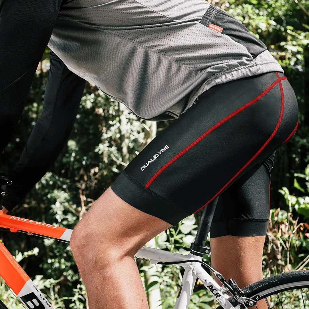 Qualidyne Men's Cycling Bike Shorts 3D Padded Biking Pants Cycle Shorts