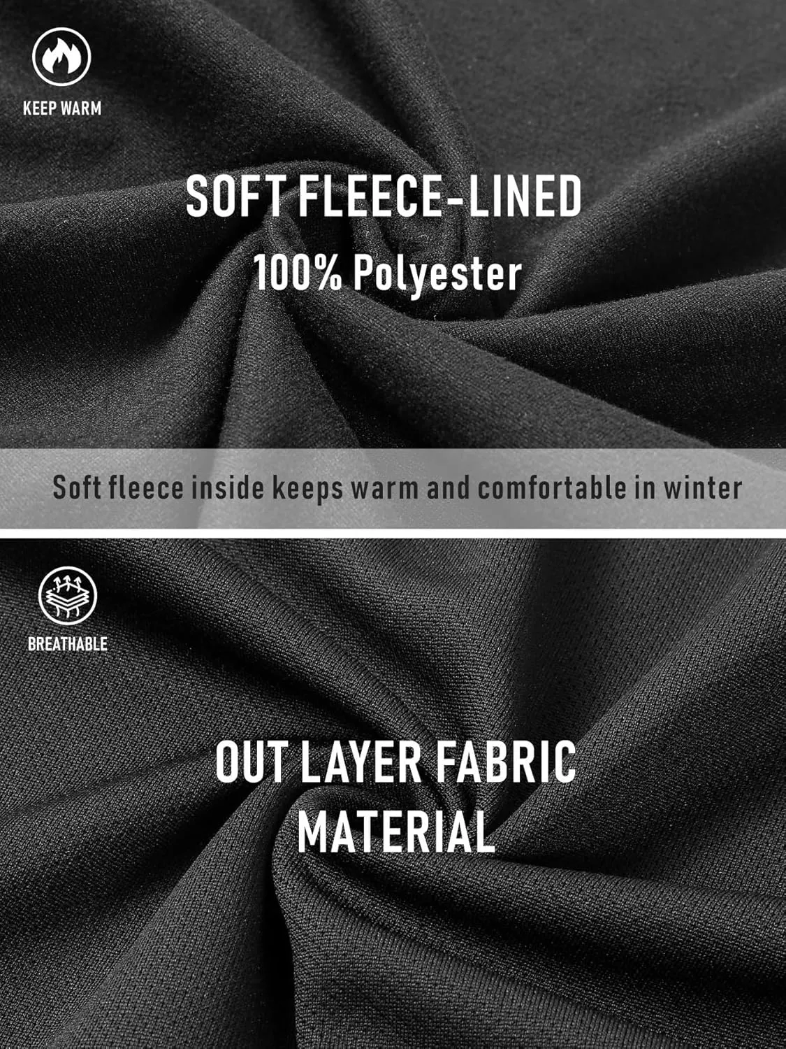 qualidyne Men's Thermal Cycling Jersey Long Sleeve Winter 3 Pockets Bike Fleece Jackets Windproof Reflevtive Cold Weather
