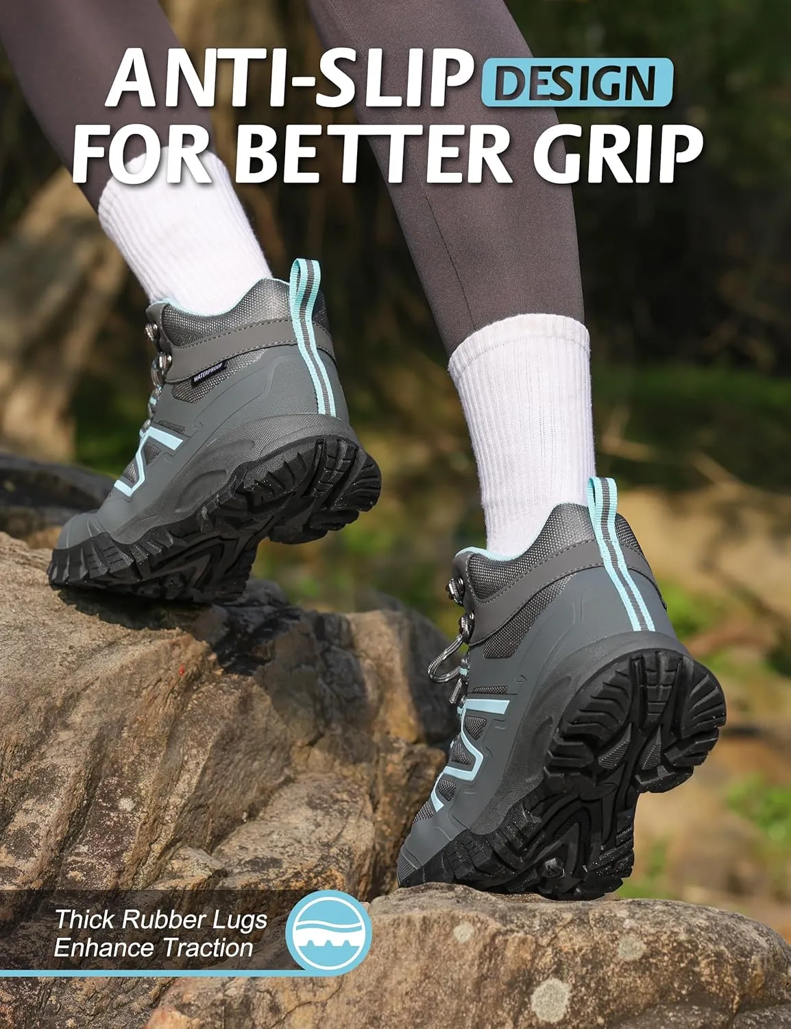R CORD Womens Hiking Boots Waterproof Non-Slip Comfortable Outdoor Hiking Boots Womens Hiking Shoes Comfortable Outdoor Walking Boots Hiking Shoes for Women