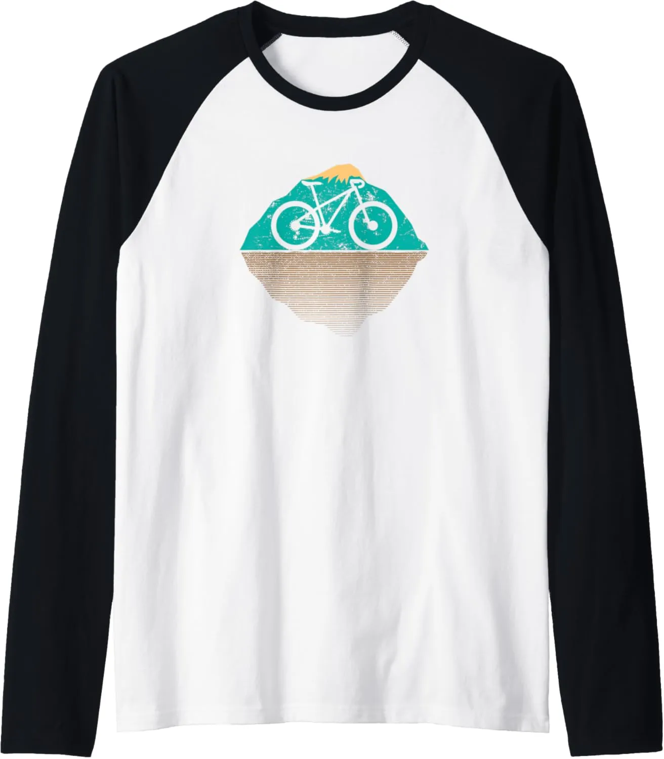 Racing Bike With Summit Silhouette For Cyclist - Bicycle Raglan Baseball Tee