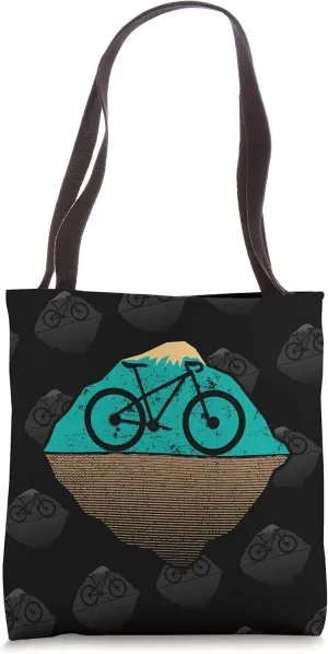 Racing Bike With Summit Silhouette For Cyclist - Bicycle Tote Bag