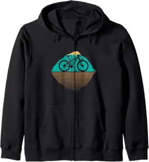 Racing Bike With Summit Silhouette For Cyclist - Bicycle Zip Hoodie