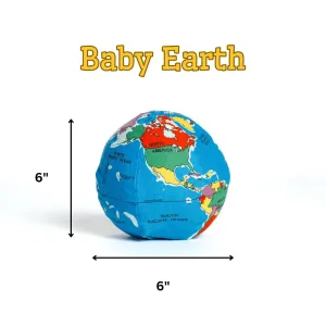 Rattle Baby Earth HUGG-A-PLANET | Soft Plush Rattle Globe for Learning | for Babies, Kids, Toddlers | Soft Educational Earth Toy | with Rattling Noise Maker