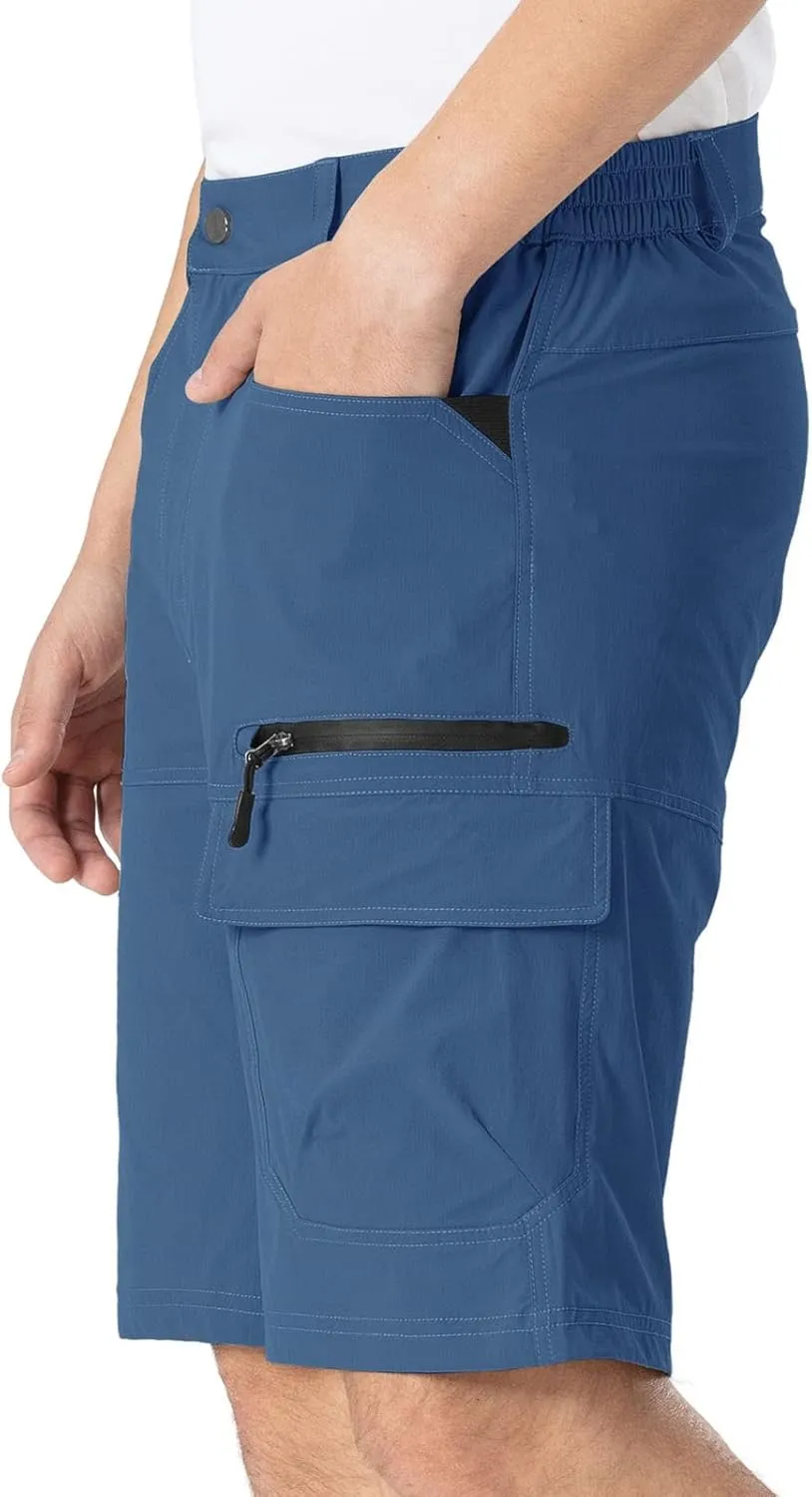 Rdruko Men's Golf Shorts Stretch 9" Quick Dry Lightweight Cargo Hiking Work Outdoor Casual Shorts 5 Pockets