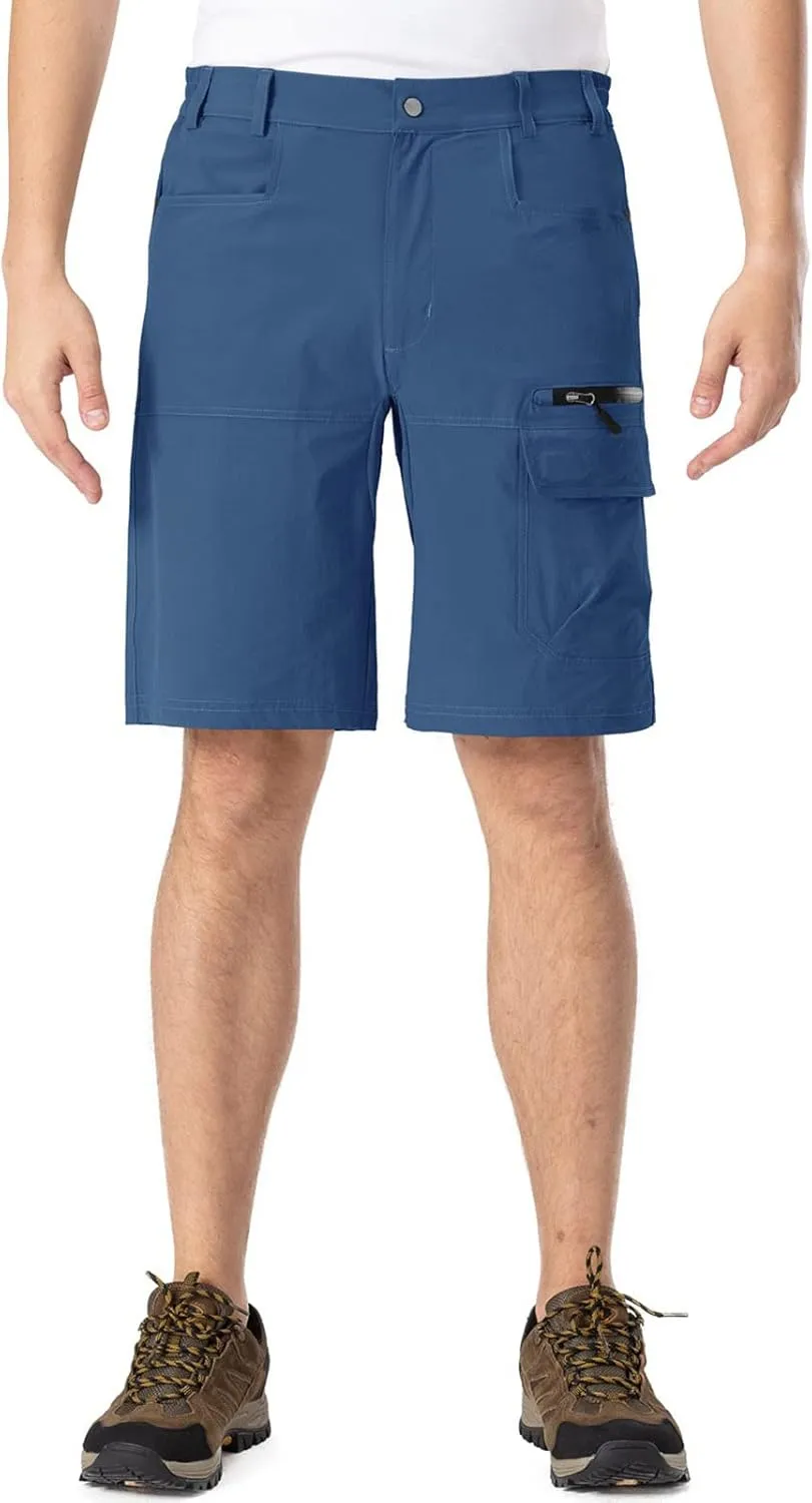 Rdruko Men's Golf Shorts Stretch 9" Quick Dry Lightweight Cargo Hiking Work Outdoor Casual Shorts 5 Pockets