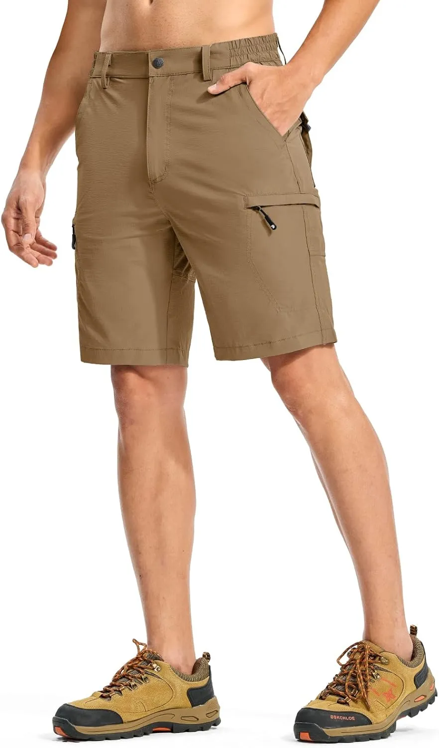 Rdruko Men's Hiking Cargo Shorts 9" Quick Dry Lightweight Outdoor Work Casual Travel Summer Shorts with 6 Zipper Pockets