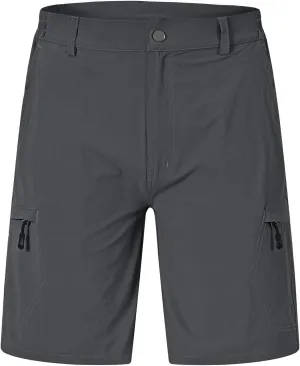 Rdruko Men's Hiking Cargo Shorts 9" Quick Dry Lightweight Outdoor Work Casual Travel Summer Shorts with 6 Zipper Pockets