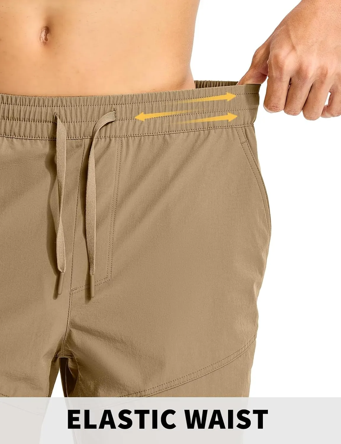 Rdruko Men's Hiking Shorts 9'' Quick Dry Lightweight Work Cargo Outdoor Elastic Waist Shorts with Zipper Pockets