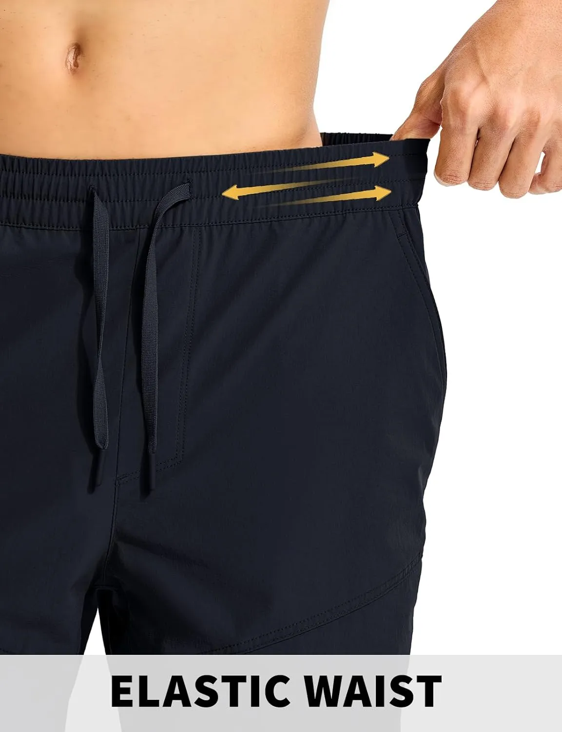Rdruko Men's Hiking Shorts 9'' Quick Dry Lightweight Work Cargo Outdoor Elastic Waist Shorts with Zipper Pockets