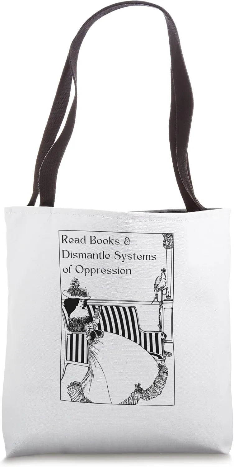 Read Books & Dismantle Systems of Oppression Retro Tote Bag